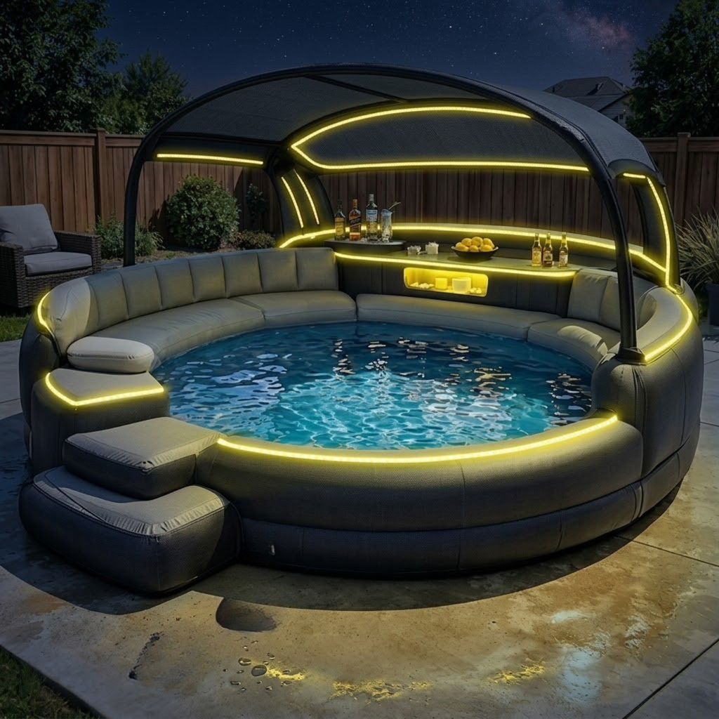 Pooluna Oasis™ Canopy Pool Lounge
