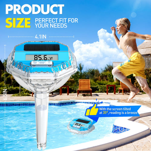 Floating digital pool thermometer