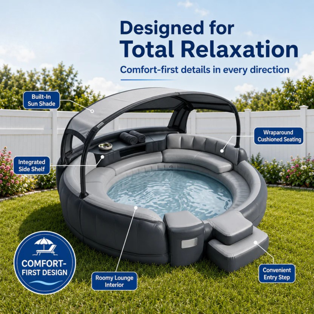 Pooluna Oasis™ Canopy Pool Lounge